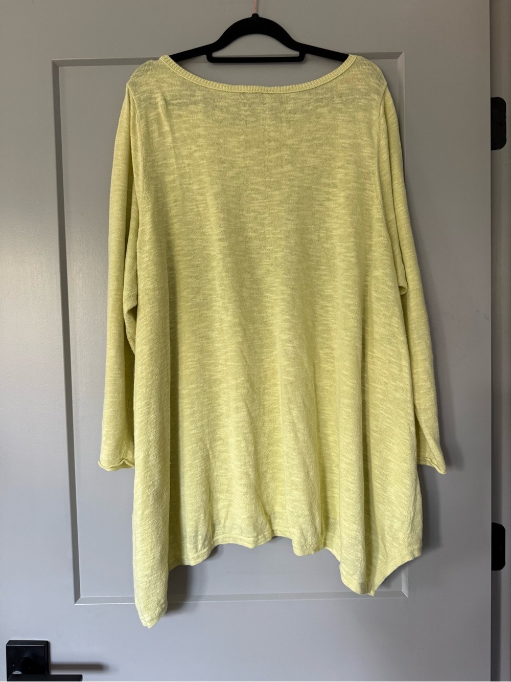 Eileen Fisher Organic Linen/Cotton Scoop Neck Top Lime Green/Yellow Size 2X